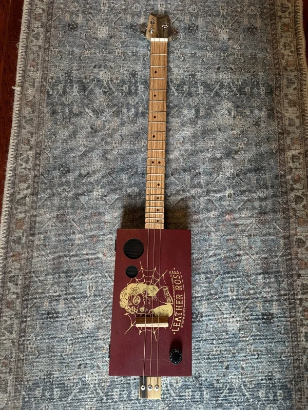 3-String Leather Rose Guitar - Image 5
